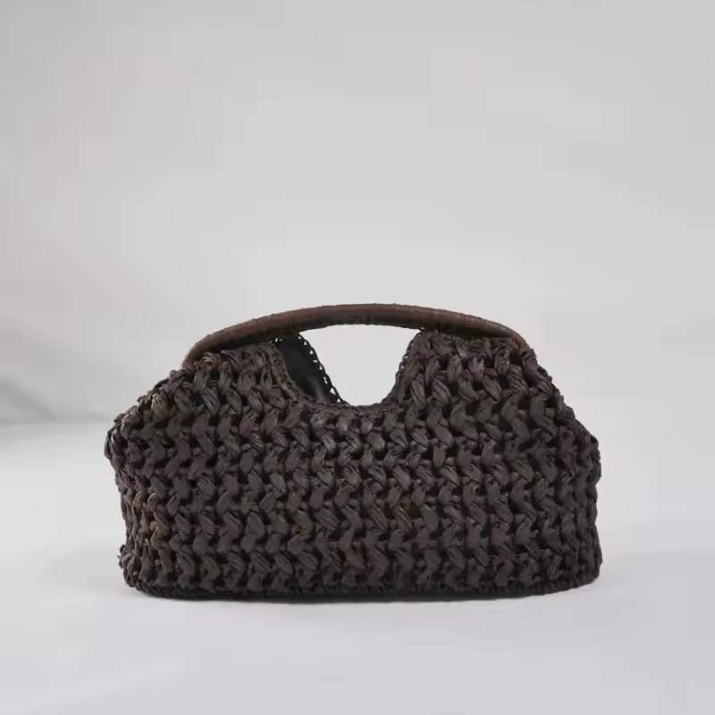 Fashion Straw Clip Shell Clutch Bag for Women Designer Paper Woven Handbags Casual vintage Handmade Summer